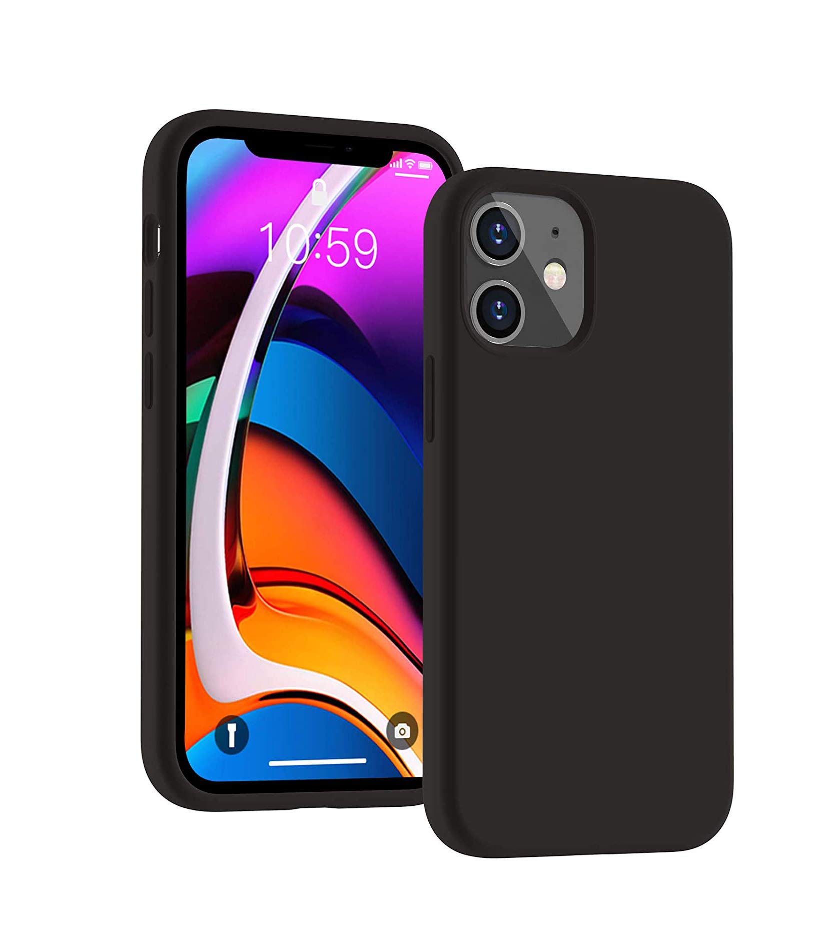 Colorcase Soft Silicon Back Cover Case for Apple iPhone 12 Mini (5.4") - (Black) (B08MKS9WHC) Amazon Price History, Amazon Price Tracker