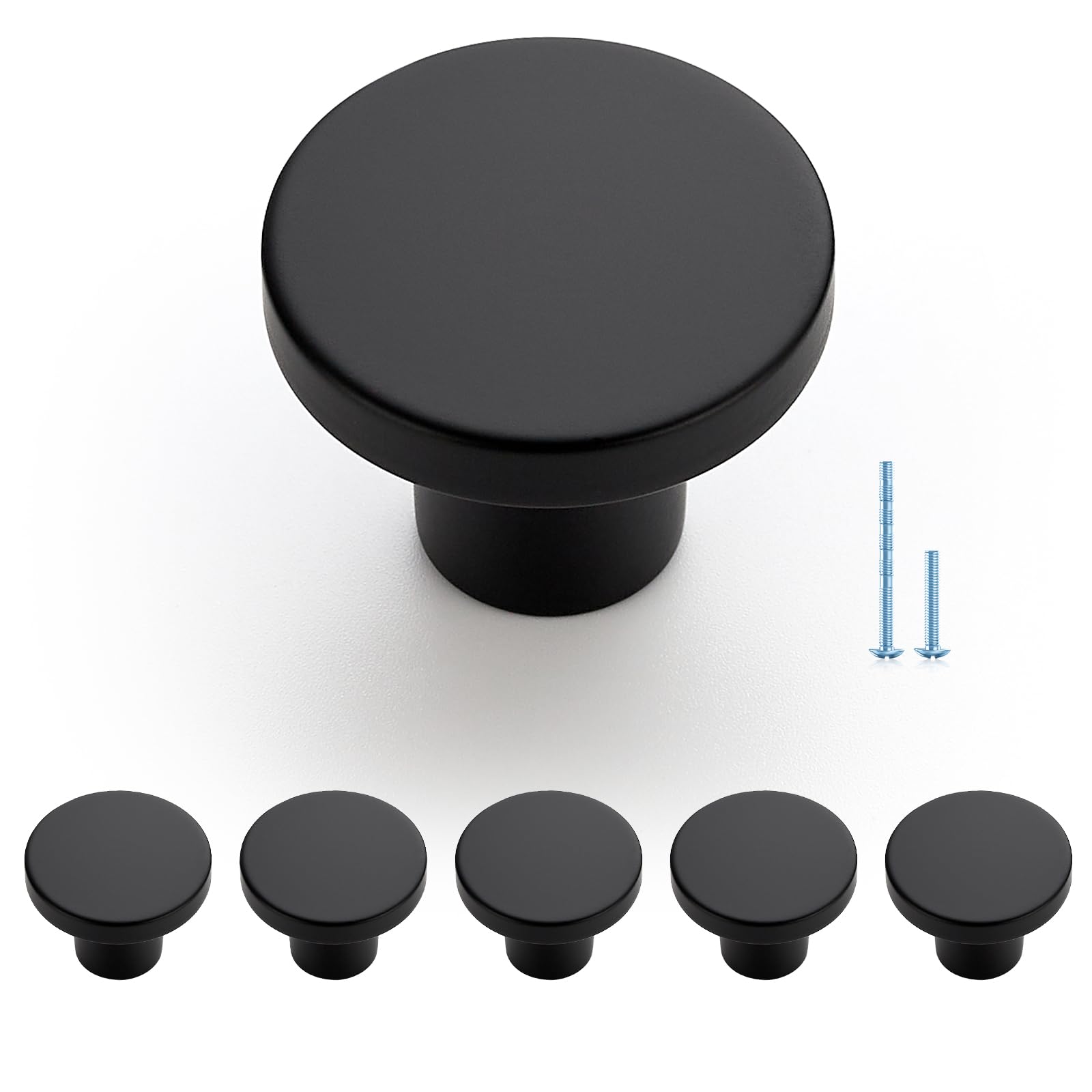 JOY DECOR 30 Pack Black Cabinet Knobs, Matte Black Drawer Pulls, 1-1/5 Inch — Amazon image 10