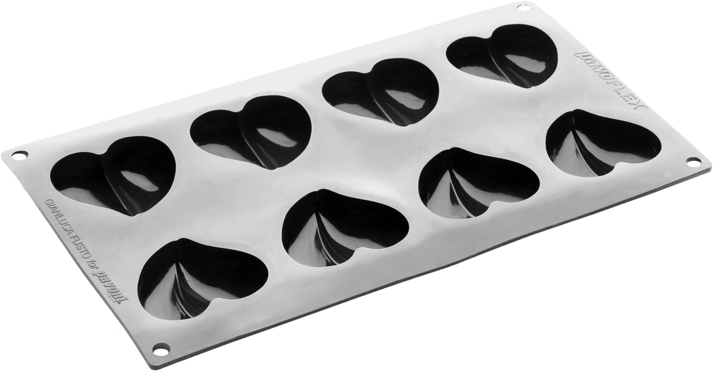 PAVONI ITALIA by Gianluca Fusto PX3206 Heart, 11.8 x 6.9 inches (300 x 175 mm), 8 Pieces, Platinum Silicone Mold, 3D 3D Silicone Mold, Chocolate Mold, Tart Mold, Decorative, Oven, Microwave,