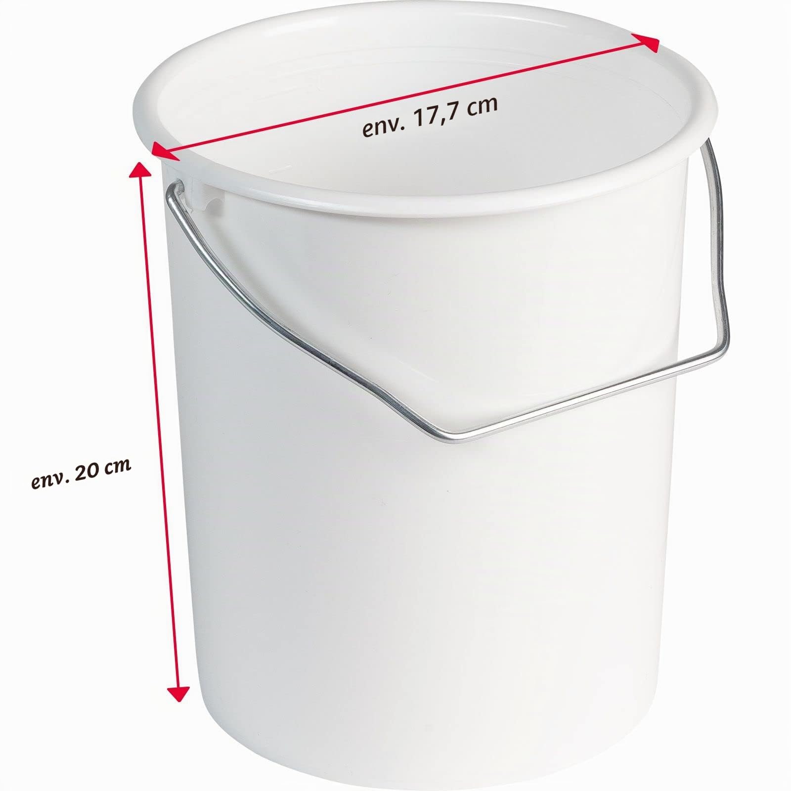 Westmark 237922E3 Lot de 2 seaux à Lait/Stockage/Nourriture avec Anse et Couvercle - Capacité : 3 l - en Plastique - Blanc