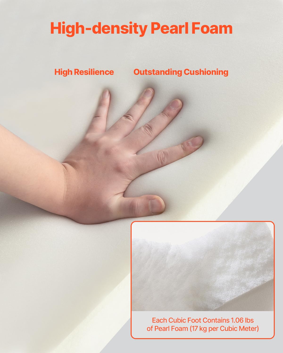 VEVOR Almohadilla para Poste de Baloncesto, Resistente, Envolvente, Impermeable, para Todo Tipo de Clima para Sótanos y Garajes, Tela de Malla de PVC + Espuma Perlada, 1800 x 500 x 32 mm, Gris