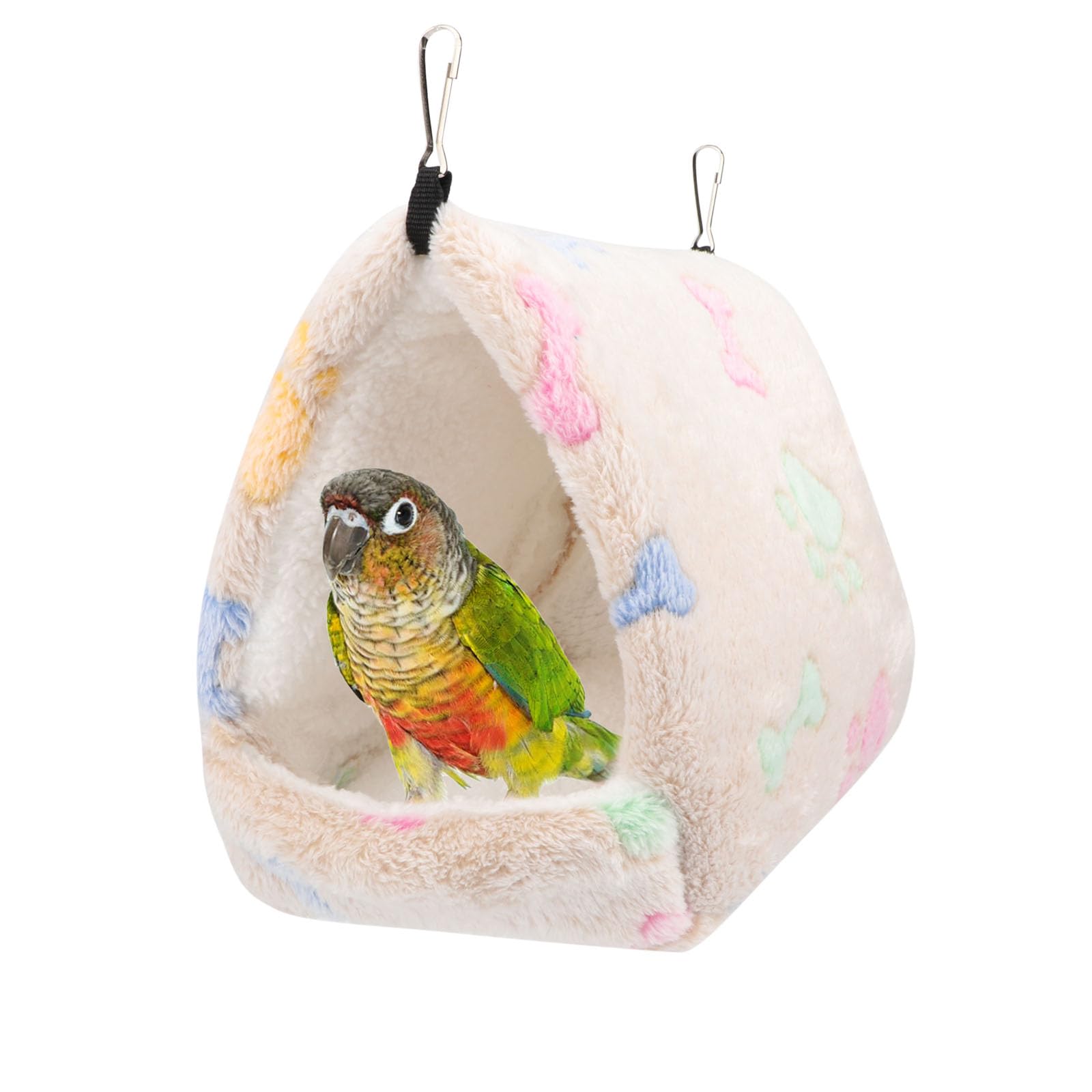 Hypeety Winter Warm Bird Nest Triangle Cotton Thick Bird Shed Hut, Brown, L