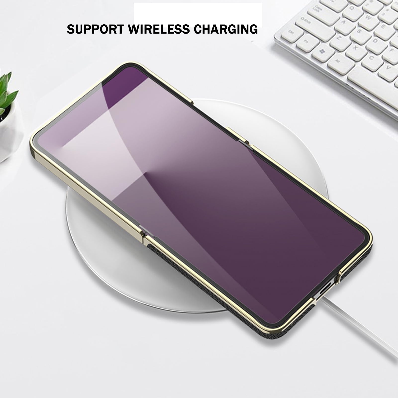 Étui pour Samsung Galaxy Z Flip 7, Luxe Electroplated Housse en Cuir Screen Protection Anti-Rayures Coque,Violet,Flip 7
