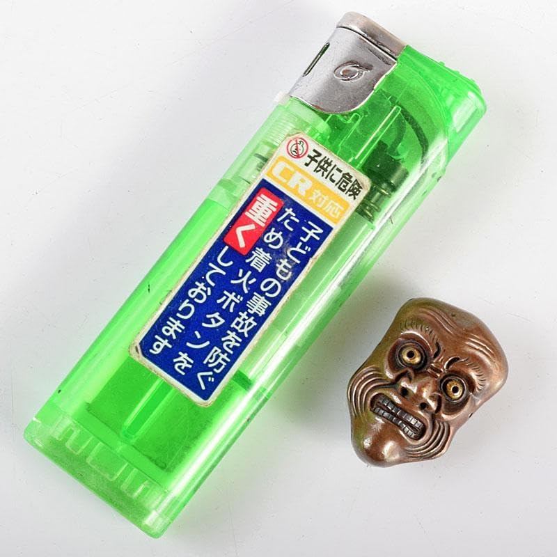 時代金工 和装小物 古銅 能面帯留 時代箱付 M R4979