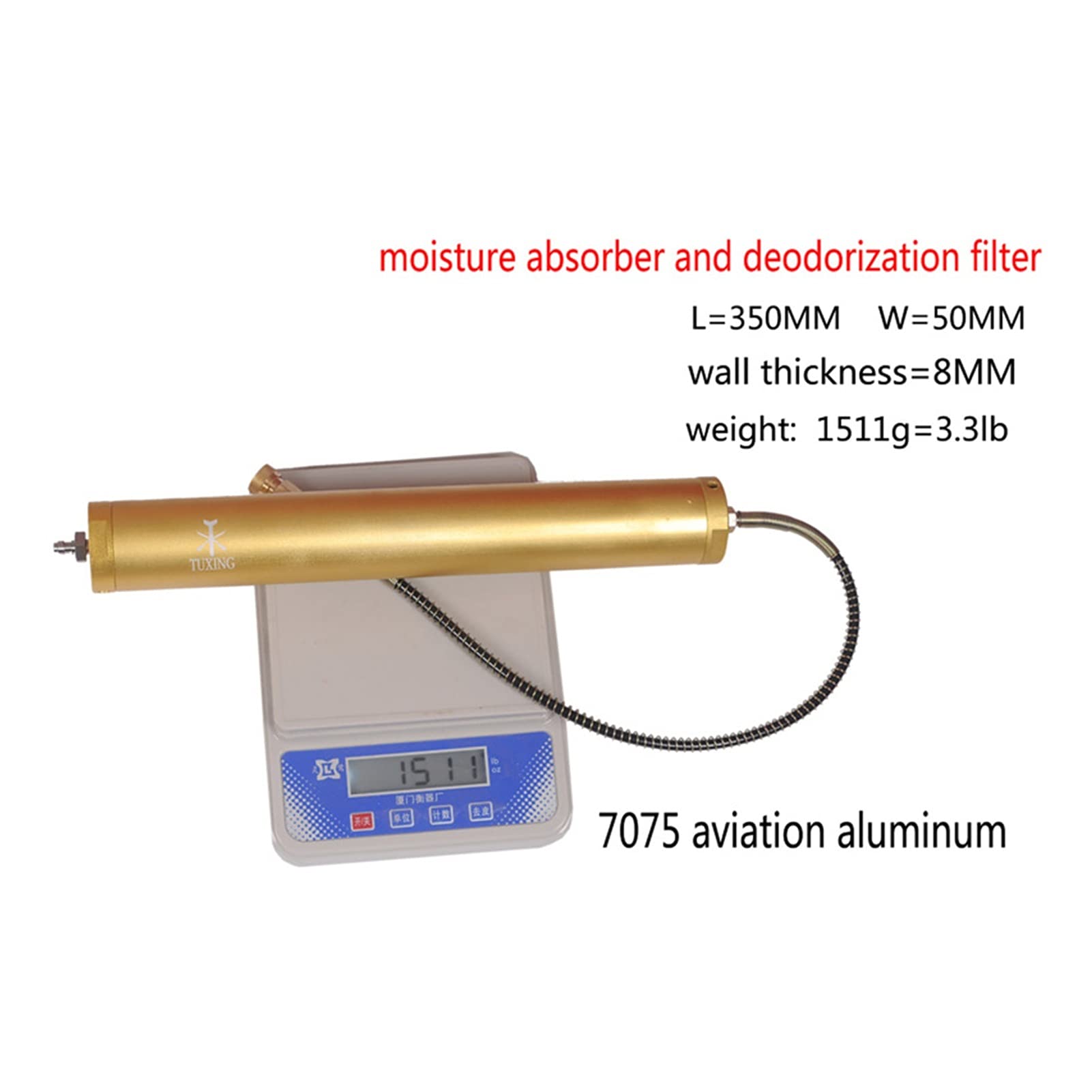 4500PSI PCP Filtro Olio Acqua Separatore Alta Pressione Aria Scuba Attrezzatura di Immersione Diving 300Bar 30MPa L350mm OD49mm ID36mm Strumenti Fai da Te