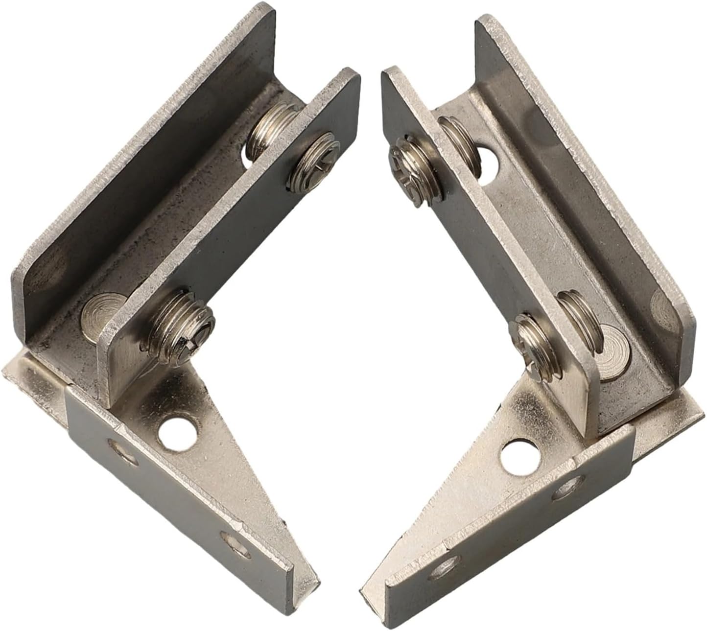 Glass Clip Glass Door Hinge Accessories Easy Installate Replacement Stainless Steel for Non-Perforated Glass Door(Silver)