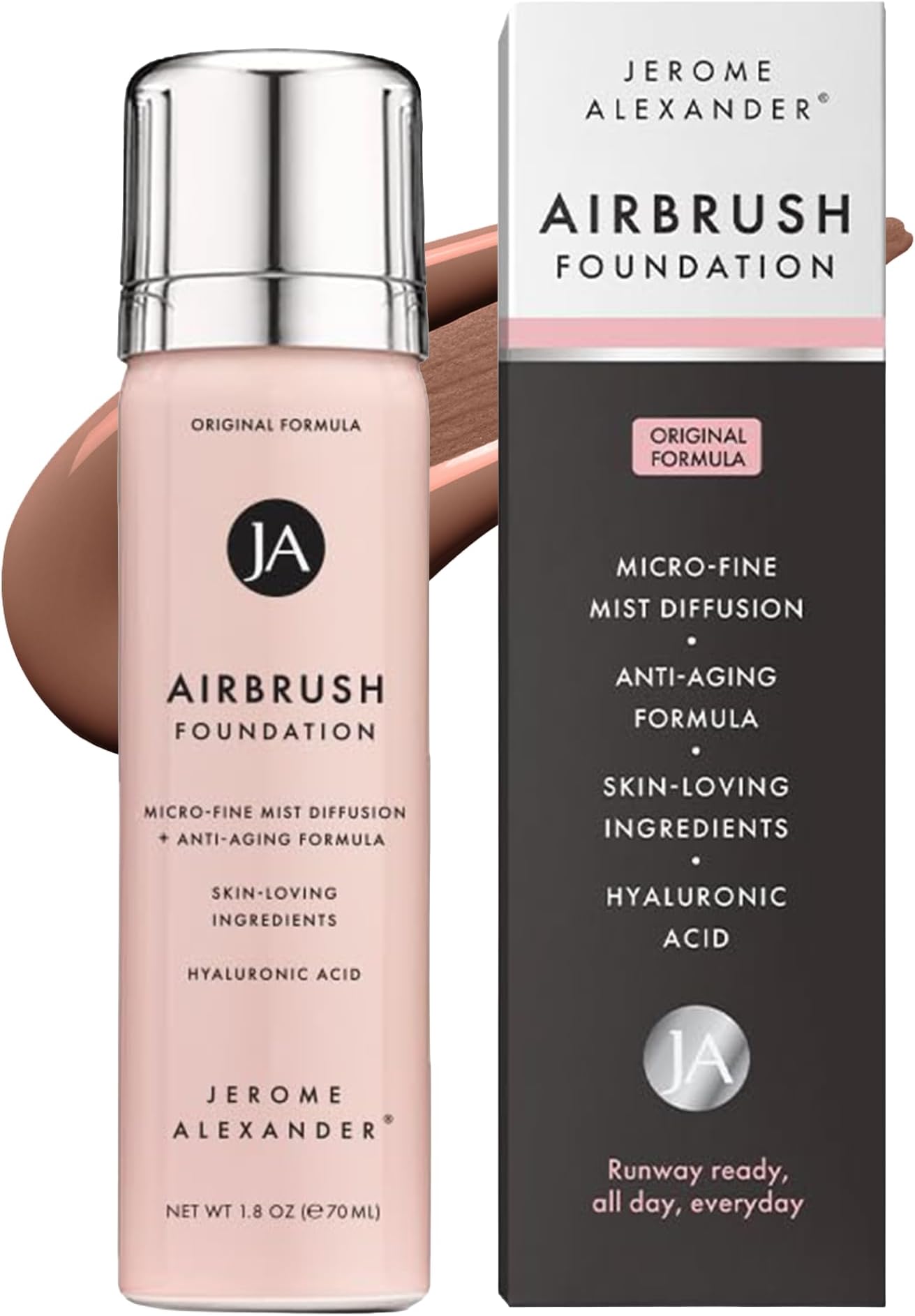 MagicMinerals AirBrush Foundation, Spray Makeup with Skincare Active Ingredients, Ultra-Light, Buildable, Full Coverage Formula (Bright Medium)