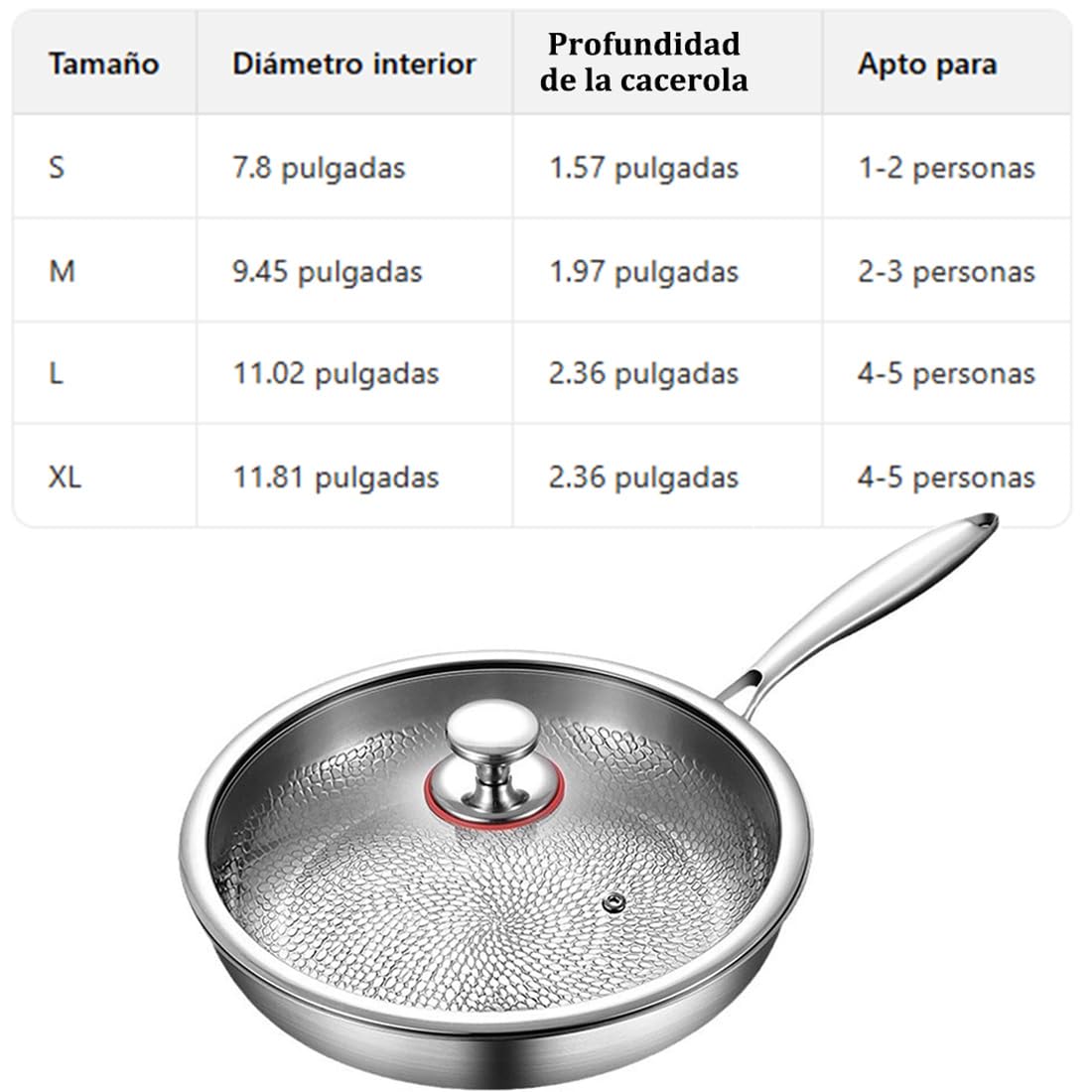 Sartén de Titanio Antiadherente Mireve, Sarten Mireve Acero 304, Sarten Titanio Puro, Resistente, Antiadherente, Apta Para Lavavajillas, Incluye Tapa Y Compatible Con Todas Las Placas (Sin tapa,24 cm)