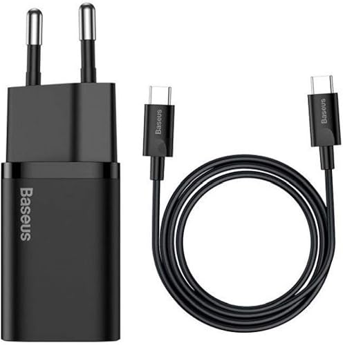Baseus 25W PD Super Si Quick Charger with Type-C to Type-C Cable, 1 Meter Length, Blue