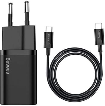 Baseus Super Si PD 25W Type-c To Type-c Kablo Duvar Şarj Seti Siyah