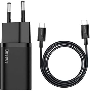 Baseus Super Si PD 25W Type-c To Type-c Kablo Duvar Şarj Seti Siyah