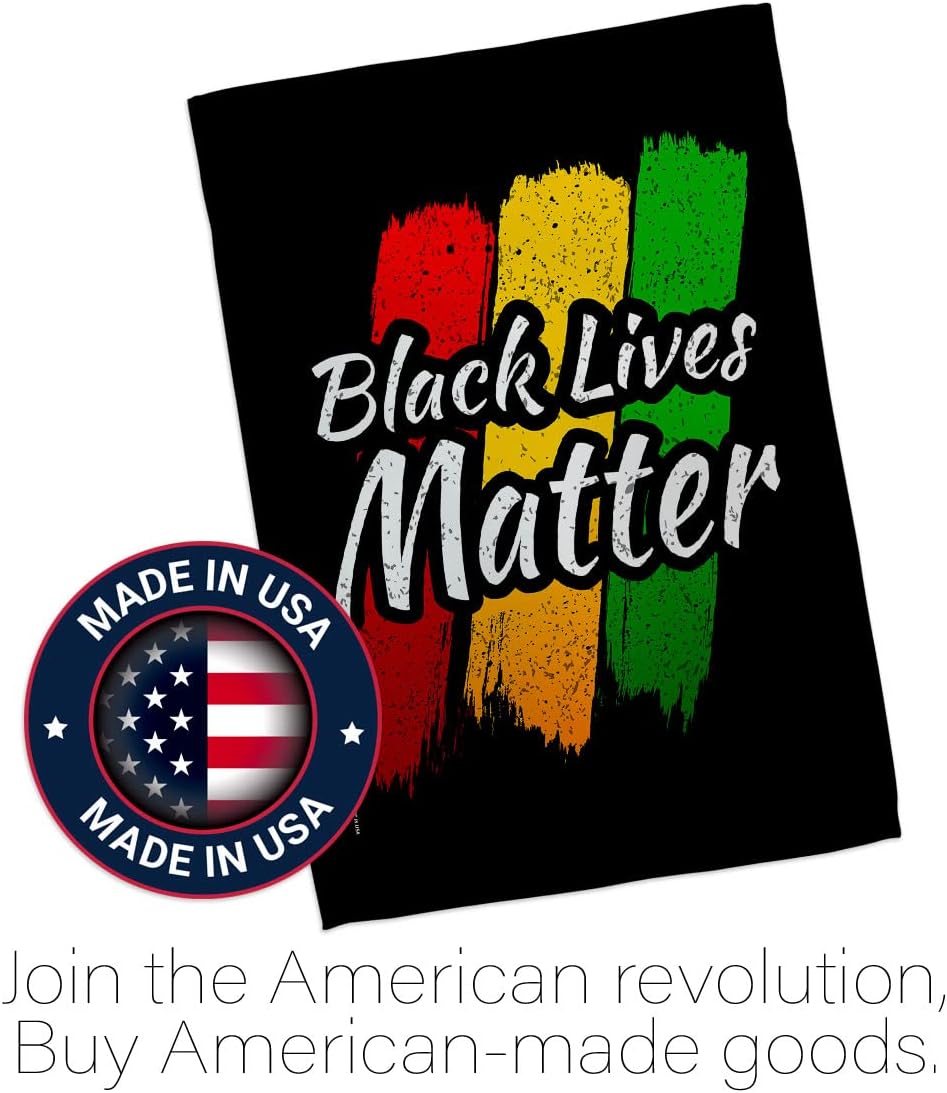 Black Lives Matter Black Lives Awareness Support Cause BLM Anti Racism Revolution Movement Equality Social Decoration Banner Small Garden Yard Gift Double-Sided, House Flag 28" x 40", Thick Fabric