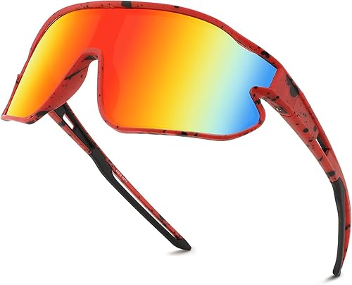 WANWAN Lentes de sol juveniles, lentes de sol de béisbol para niños y niñas de 8 a 12 años, UV400, deportes, ciclismo, softbol