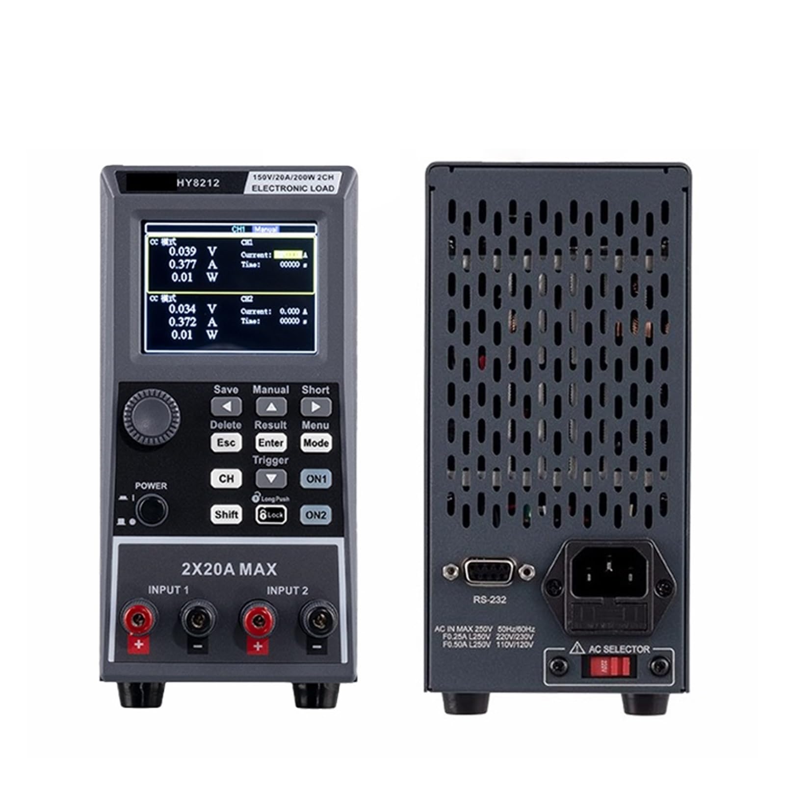 Probador de baterías de Coche, Probador de Capacidad batería Plomo Litio Prueba Carga electrónica CC programable Carga/Descarga 400W(HY8213)