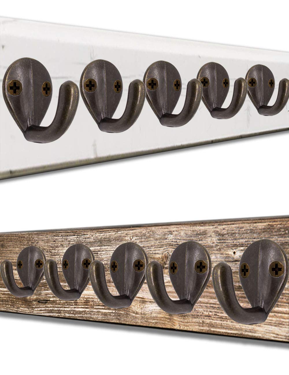 Ganci Appendiabiti In Metallo Massiccio Bronzo Antico - Set Di 5 Pezzi Per Parete, Asciugamani E Vestiti - Foto 13