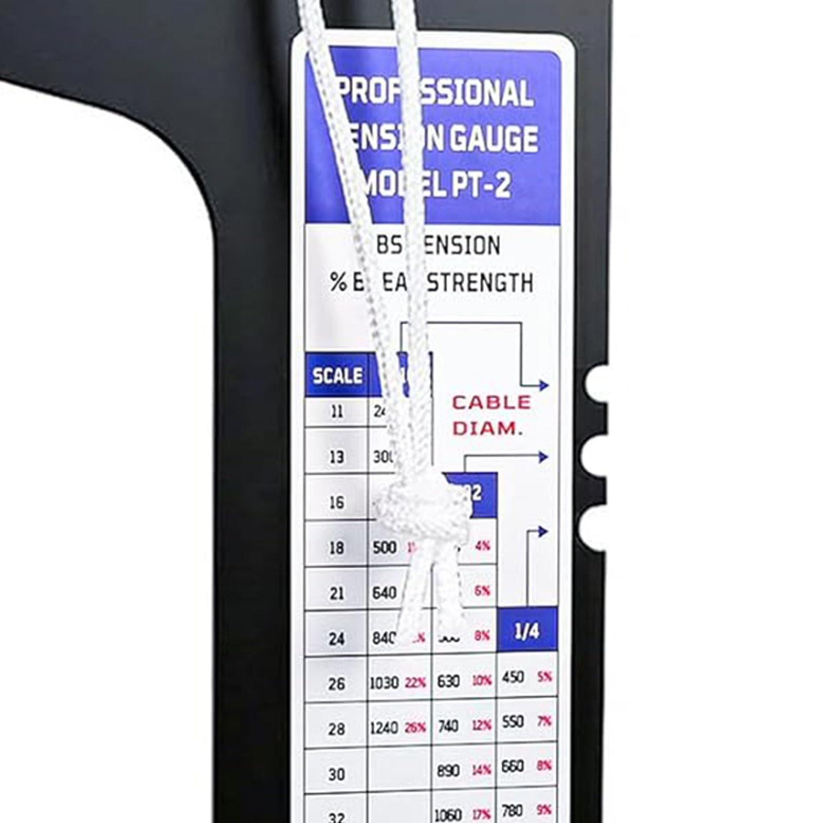 Elprico Medidor de Tensión para Aparejos de Veleros, Medidor de Tensión de Cuerda de Alambre de Aleación de Aluminio con Capacidad de 2000 Libras para Cable Marino de 3/16 Pulgadas, 7/32 Pulgadas y