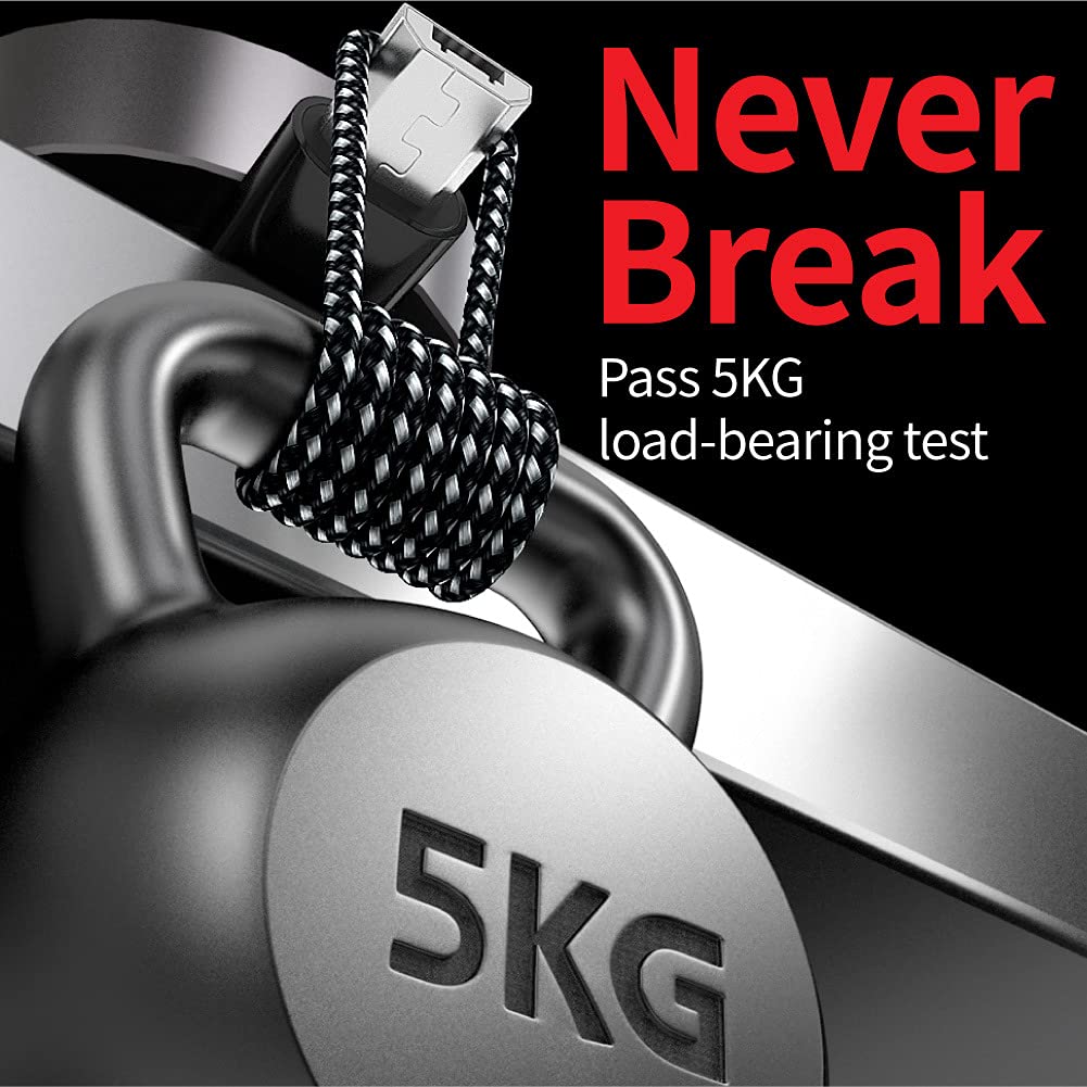 PS4 Controller Charger Charging Cable, 2 Pack 10Ft Braided Charging Cable Compatible with Xbox One Controller, Micro USB Data Sync Cord for Cellphone (Blue&Red)