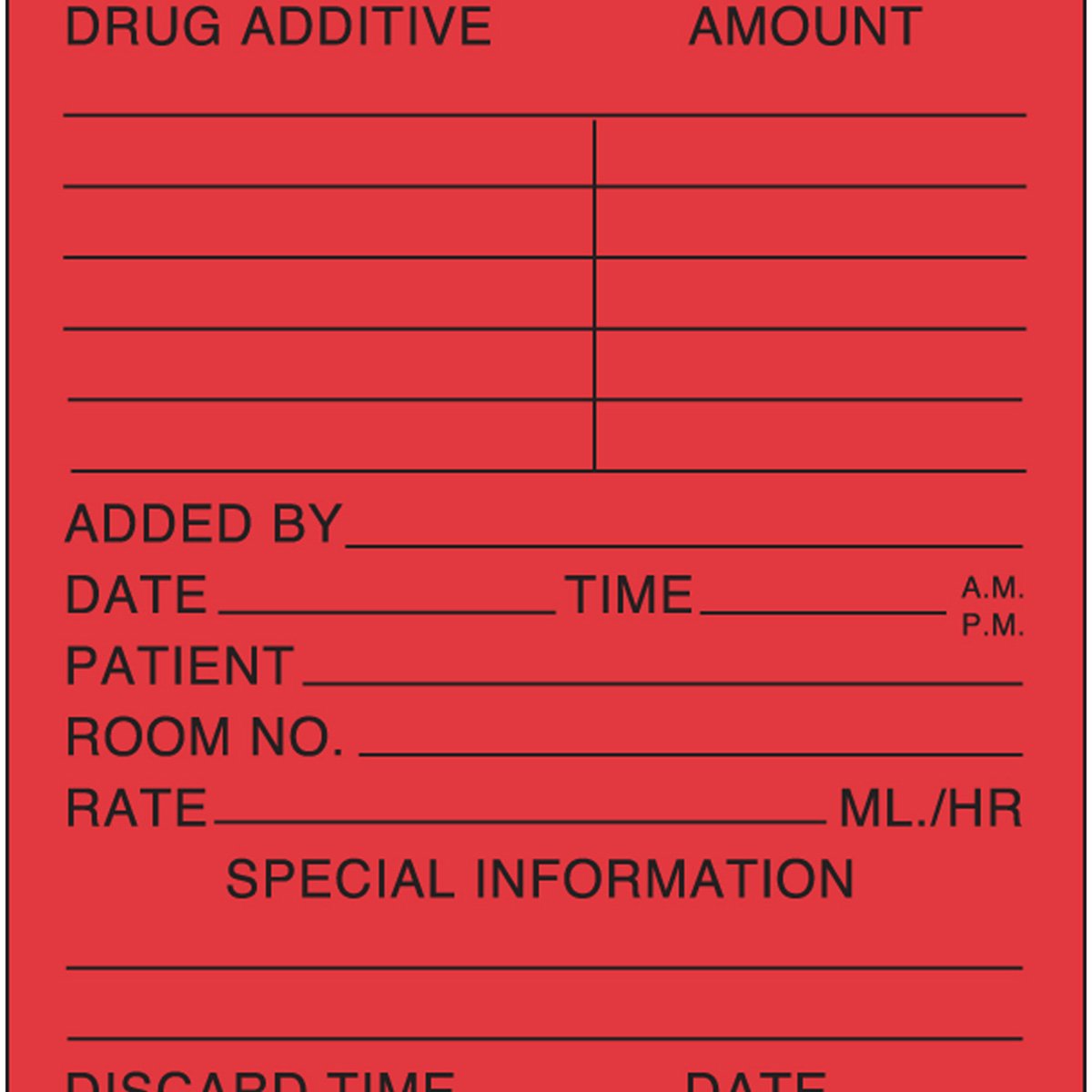 59704610 Permanent "Medication Added" Paper Label, 2" Length, 3" Width, Red, Pack of 500