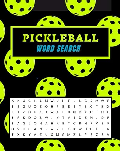 Pickleball Word Search Great Activity Book for Pickleball Players - Black with Green Balls with Holes - Great Gift Idea