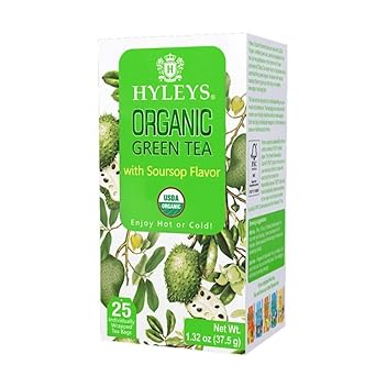 Hyleys organic green tea soursop flavor - 25 tea bags