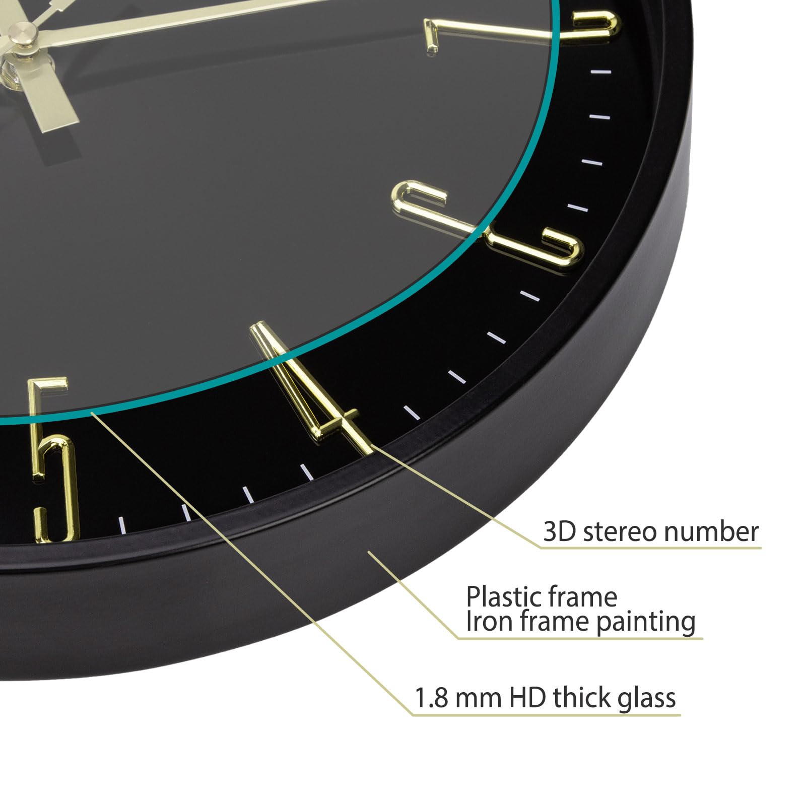 Horloge Murale Radio-Pilotée VIVILINEN - 30cm Silencieuse - Changement Heure Auto - Design Moderne