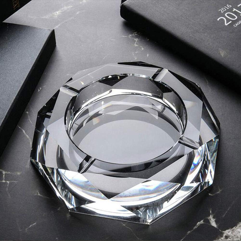 Posacenere per sigari in cristallo, design ottagonale resistente, accessorio creativo per fumare sigarette, elegante e funzionale, per uso domestico o ufficio