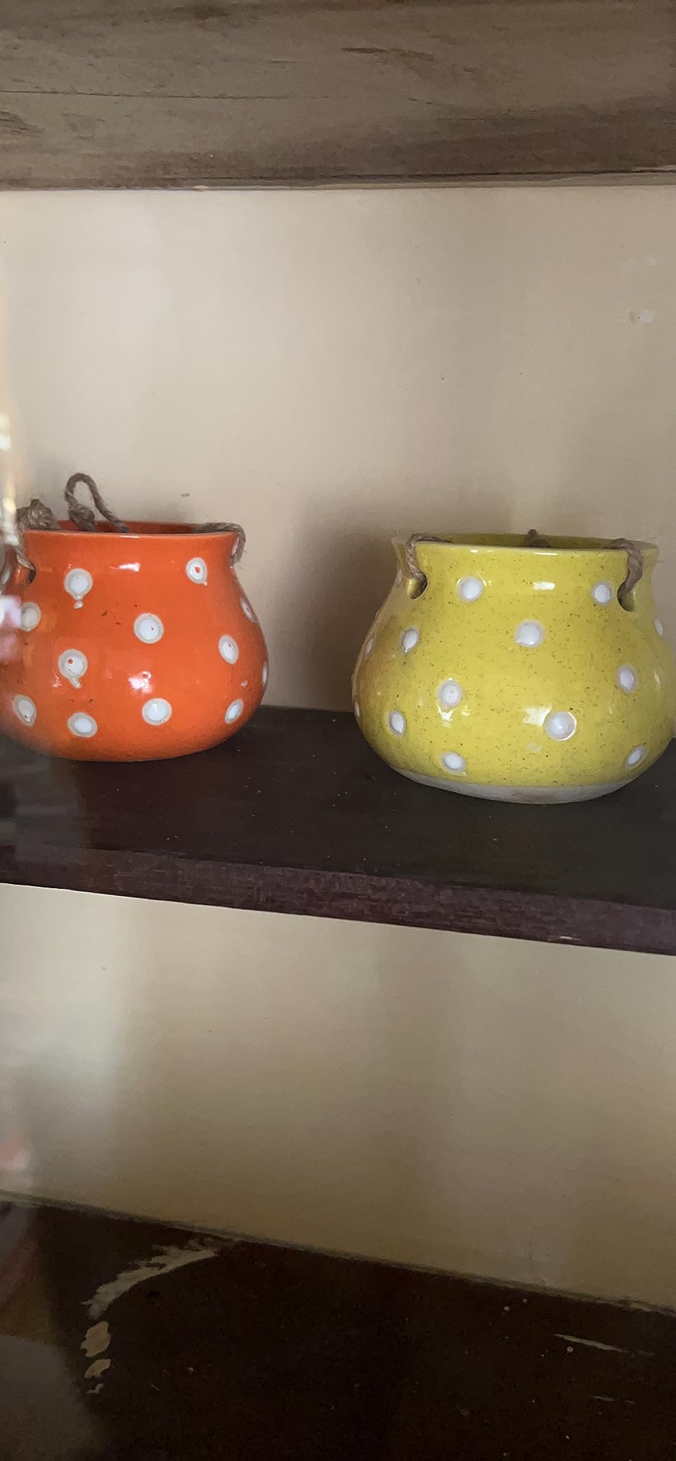 Leafy Tales Hanging Matki Shape Ceramic Pot Set of 2, Pot Only ...