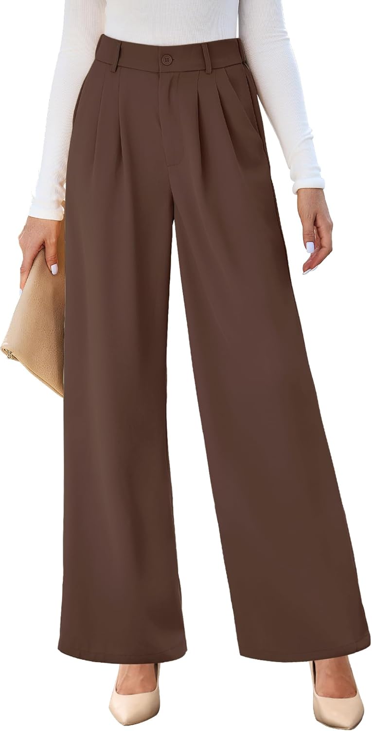 GRAPENT Wide Leg Pants for Women Work Business Casual High Waisted Dressy Pants Flowy Trousers Office