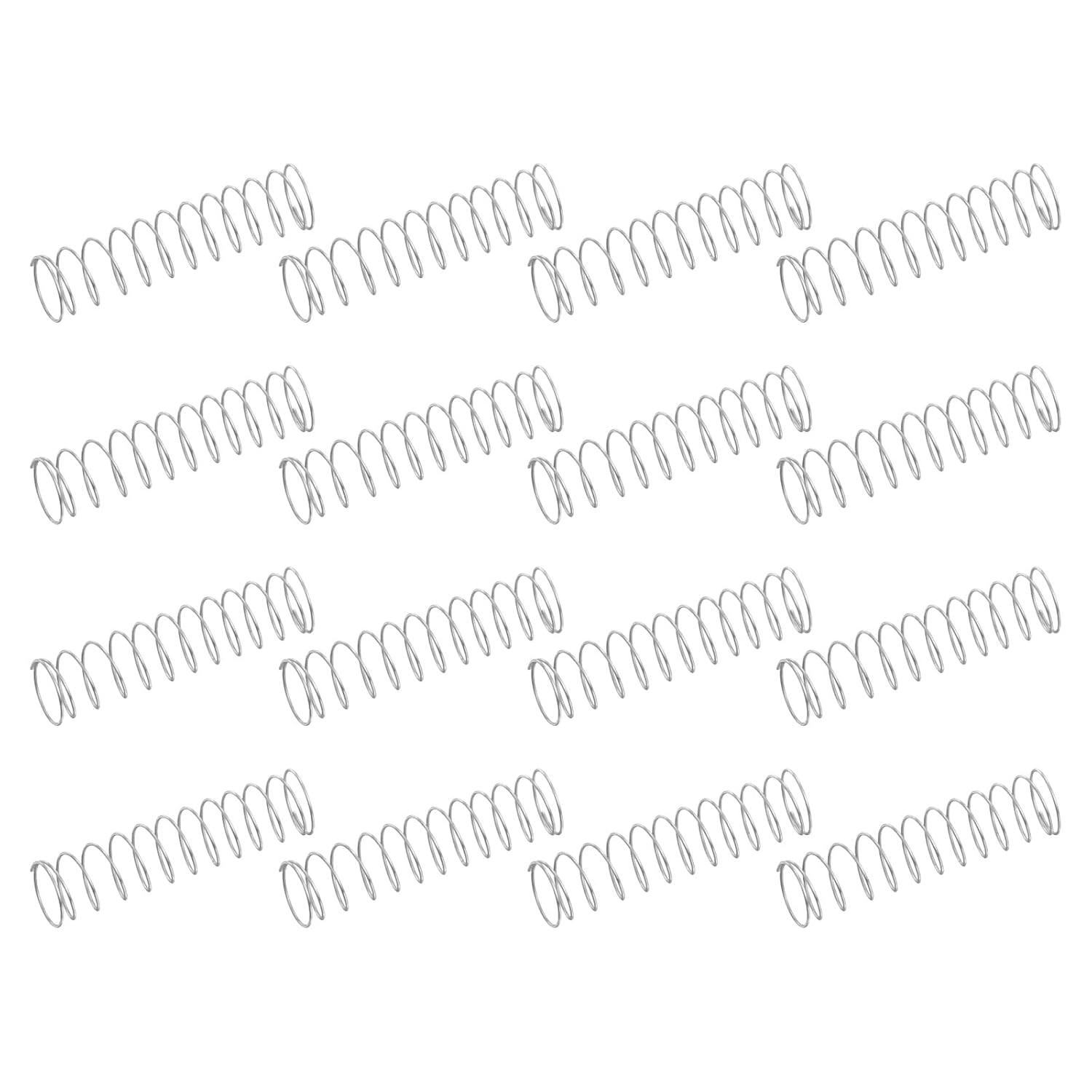 uxcell 50Pcs 304 Stainless Steel Compression Springs, 0.2mm x 2mm x 5mm Small & Tiny Pen Spring for Home Repair & DIY, Workshop & Industrial Use, (Silver Tone)