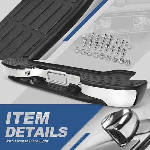 Miniatura 2 de Auto Dynasty Conjunto de parachoques trasero compatible con Chevy Suburban 1500 2500 Tahoe Yukon XL 2000-2006, con almohadilla de escalón, luces de