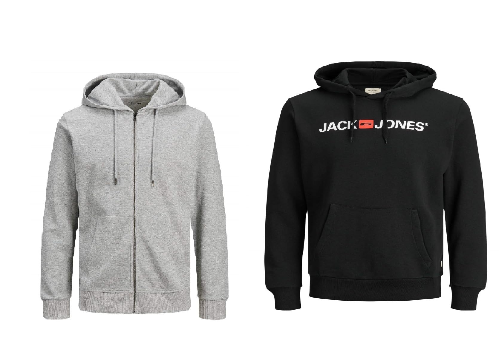 JACK & JONES Cardigan Sweater Light Grau Melange L Kapuzenpullover - Black L