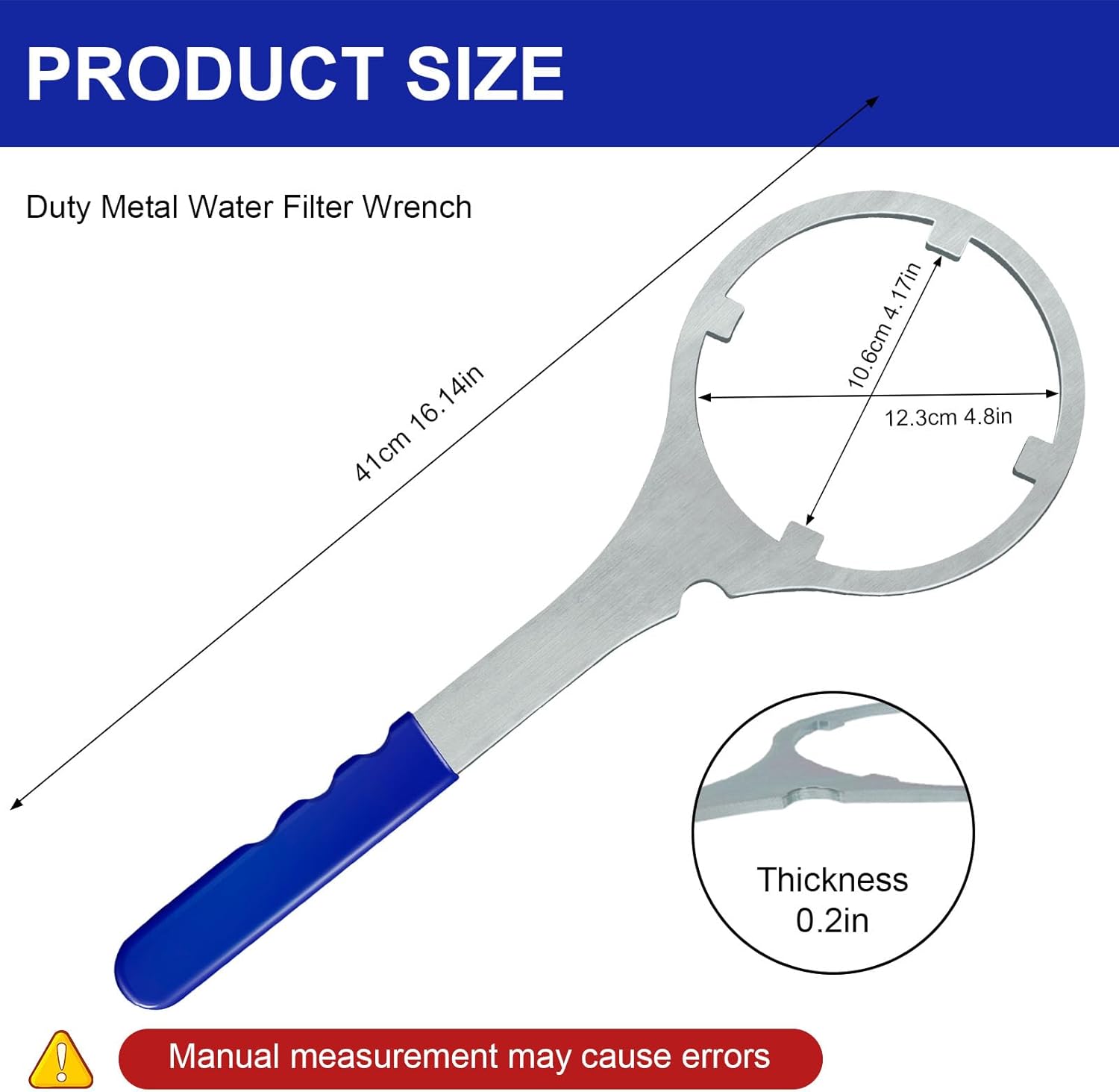 SPBW-1 Heavy Duty Metal Water Filter Wrench 4.8 ID Compatible with Pentek 150295, American Plumber 152037/WW34, Culligan HF-150 & 20+ Models