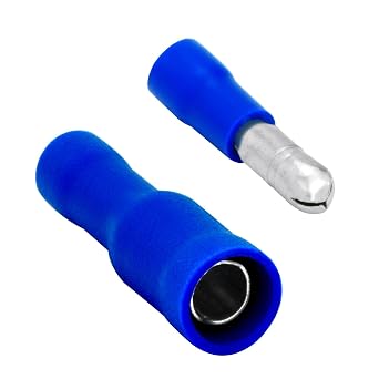 BTVMF-156B100 Vinyl Bullet Terminal Male Female Each 50pcs0.156" Stud,Blue 16-14awg 18447