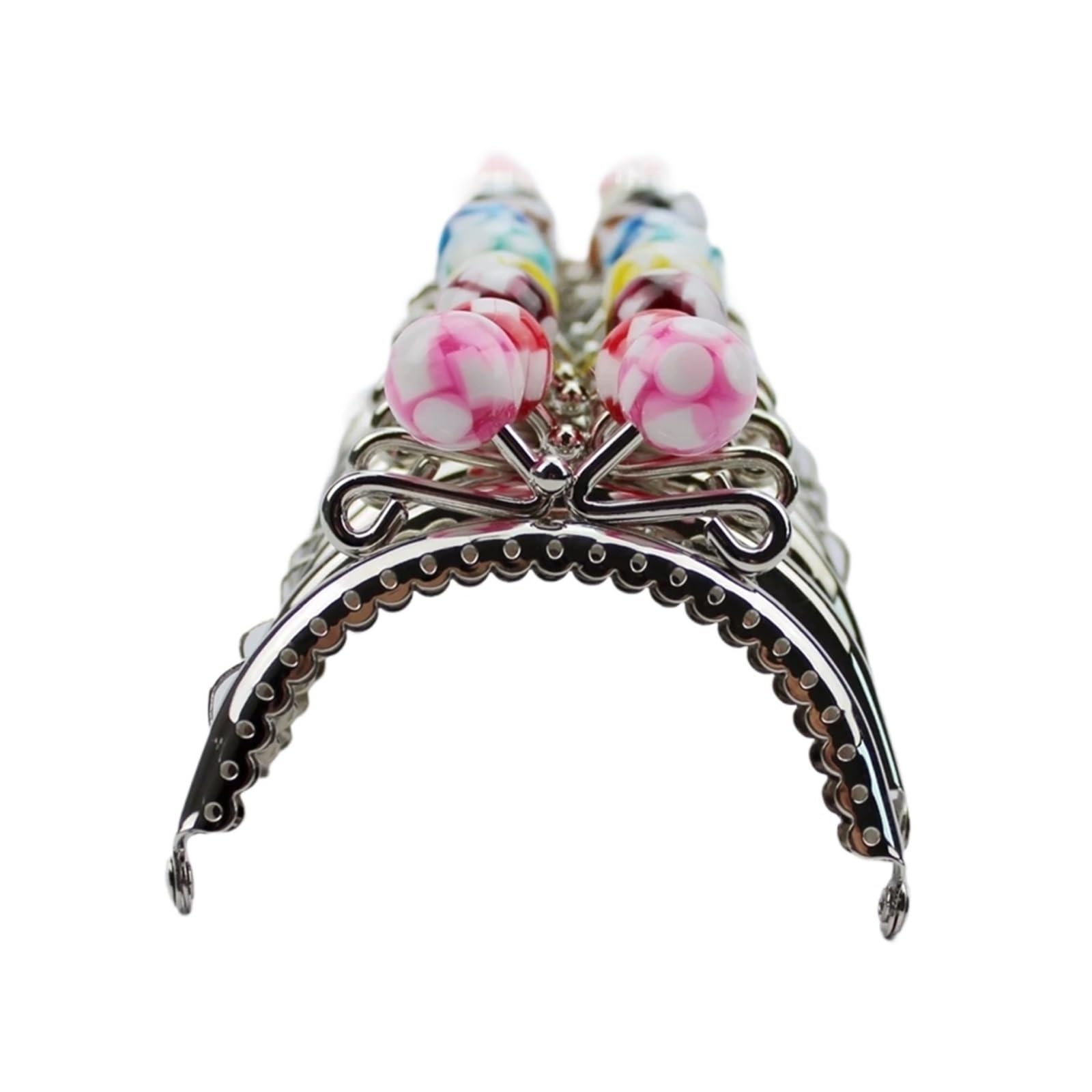 PVUVTNAHW 20pcs 8.5CM Silver Tone Coin Metal Purse Frames 10 Color Candy Head Bag Kiss Clasp DIY Accessories