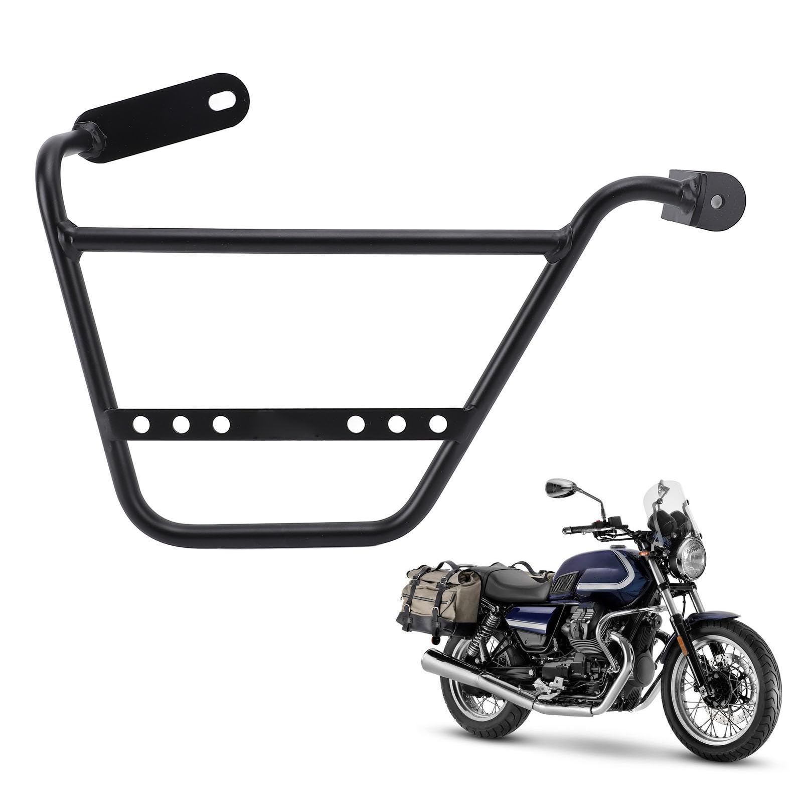 Pastel de Equipaje Lateral de la Motocicleta: Soporte de Soporte de Tubo de Hierro de 12 Mm Fuerte para V7 Stone Special, Classic Trofeo y (Derecha: MV834 BBZJ)