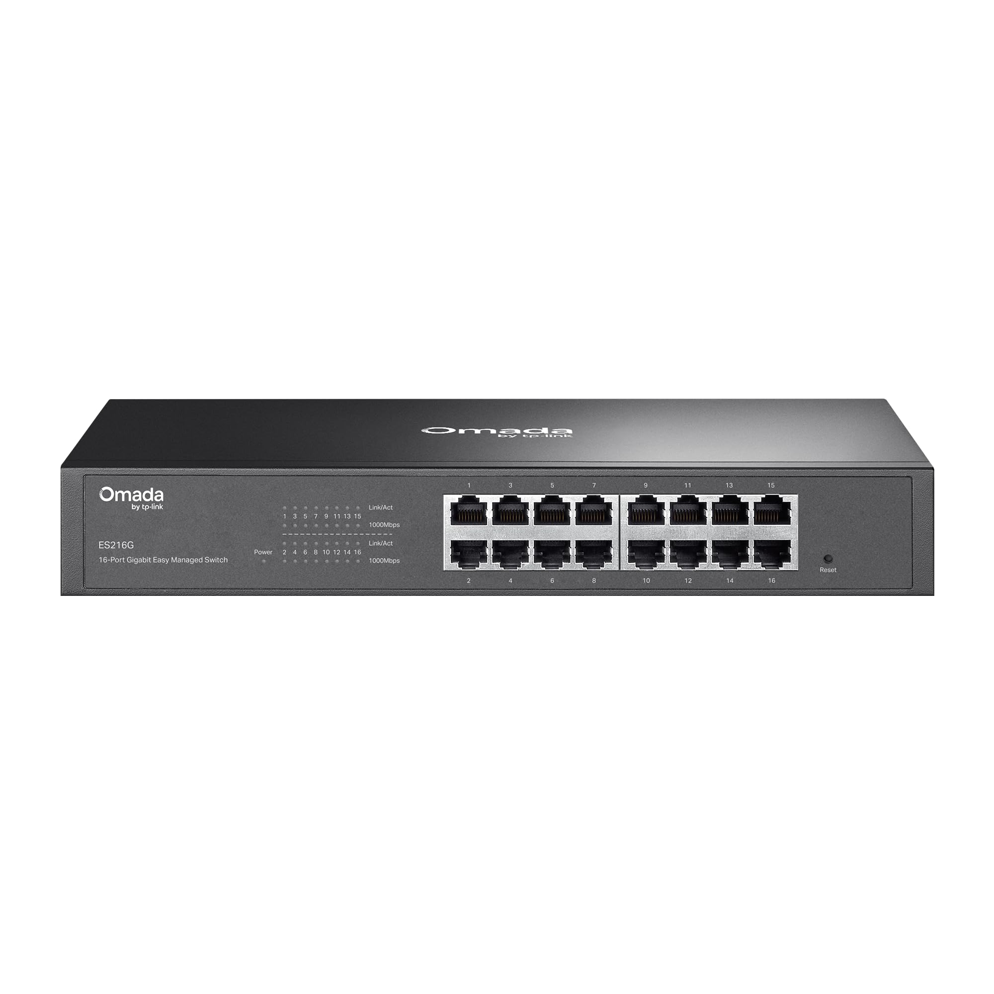 Omada ES216G Commutateur Gigabit facile à gérer 16 ports | VLAN, prévention automatique des boucles, snooping IGMP, sans ventilateur, géré par Omada, métal durable avec ports blindés