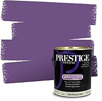 Vista 106 de PRESTIGE Pinturas de pintura interior e imprimación en uno, 1 galón, plano, combinación comparable de Sherwin Williams* Kimono Violet*