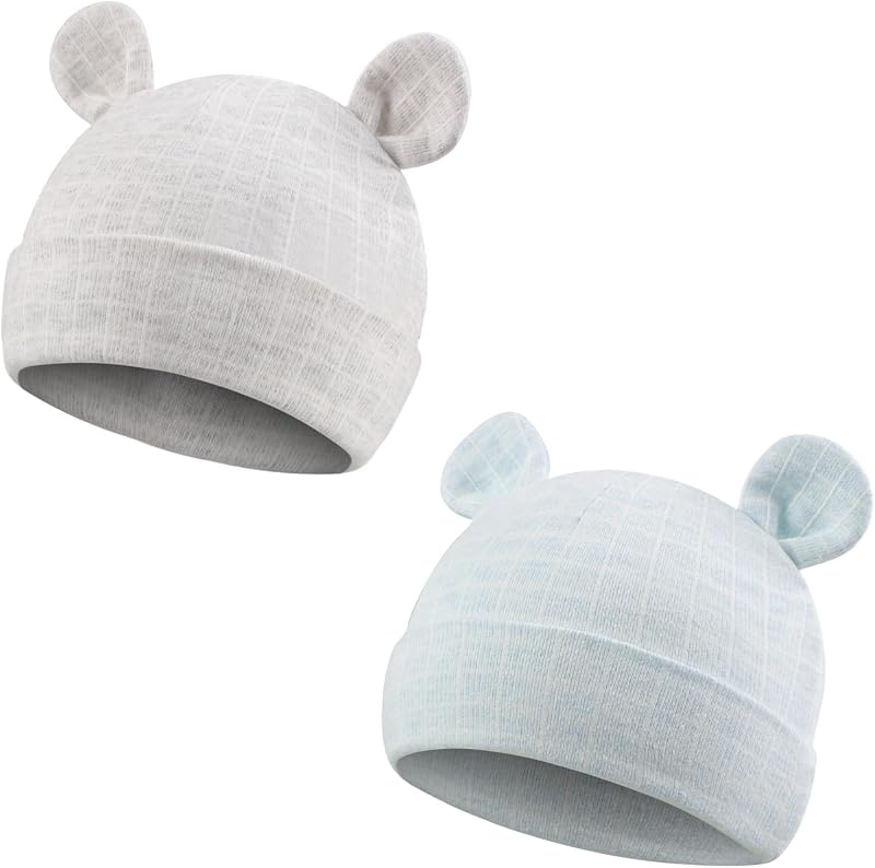 Gorro de algodón para recién nacidos y niñas, gorro de primavera para niños recién nacidos, gorro infantil de conejo bonito