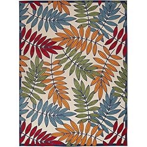   Nourison-Aloha-Farmhouse-Country-Multicolor-9-x-12-Area-Rug-Tropical-Botanical-Easy-Cleaning-Non-Shedding-Bed-Room-Kitchen-Living-Room-Deck-Backyard