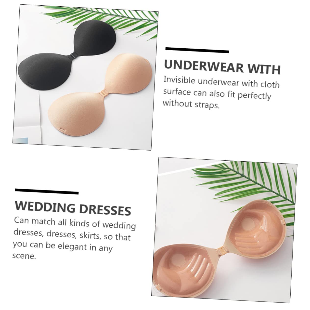 LIFKOME Pegatinas Escote Vestido 3 Juegos 2 Piezas Pegatinas De Ropa Interior Para Vestidos Sujetador Para Vestido De Novia Sujetadores Pegajosos Accesorios Para Niñas Gel De Sílice