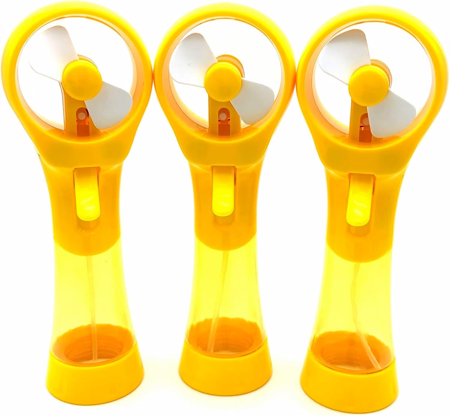 Ventilador de agua personal a pilas para uso exterior en color amarillo