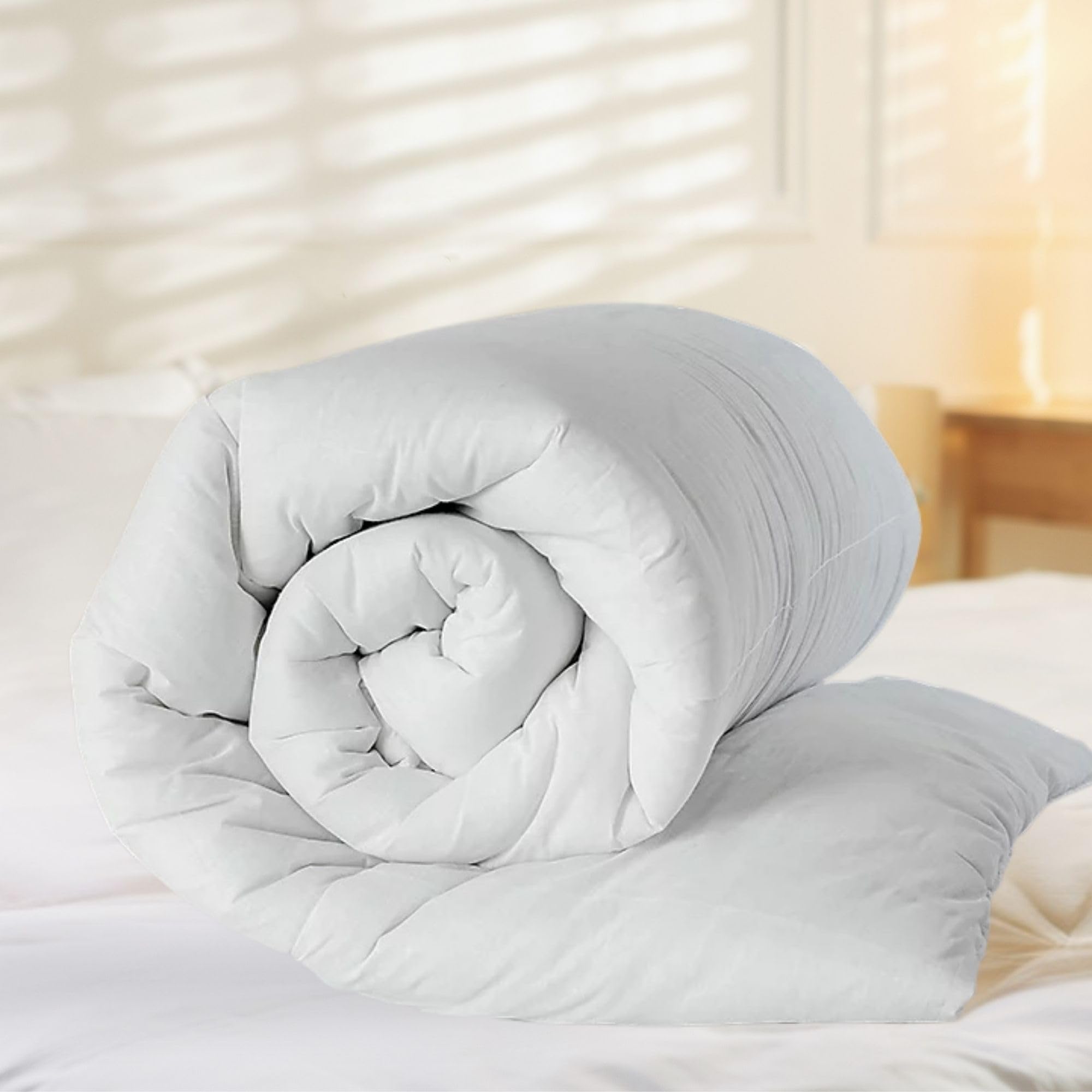 Slumber Nights 4.5 Tog Double Size Duvet Anti Allergy Summer Winter All Season Soft Lightweight Hollowfibre Quilt