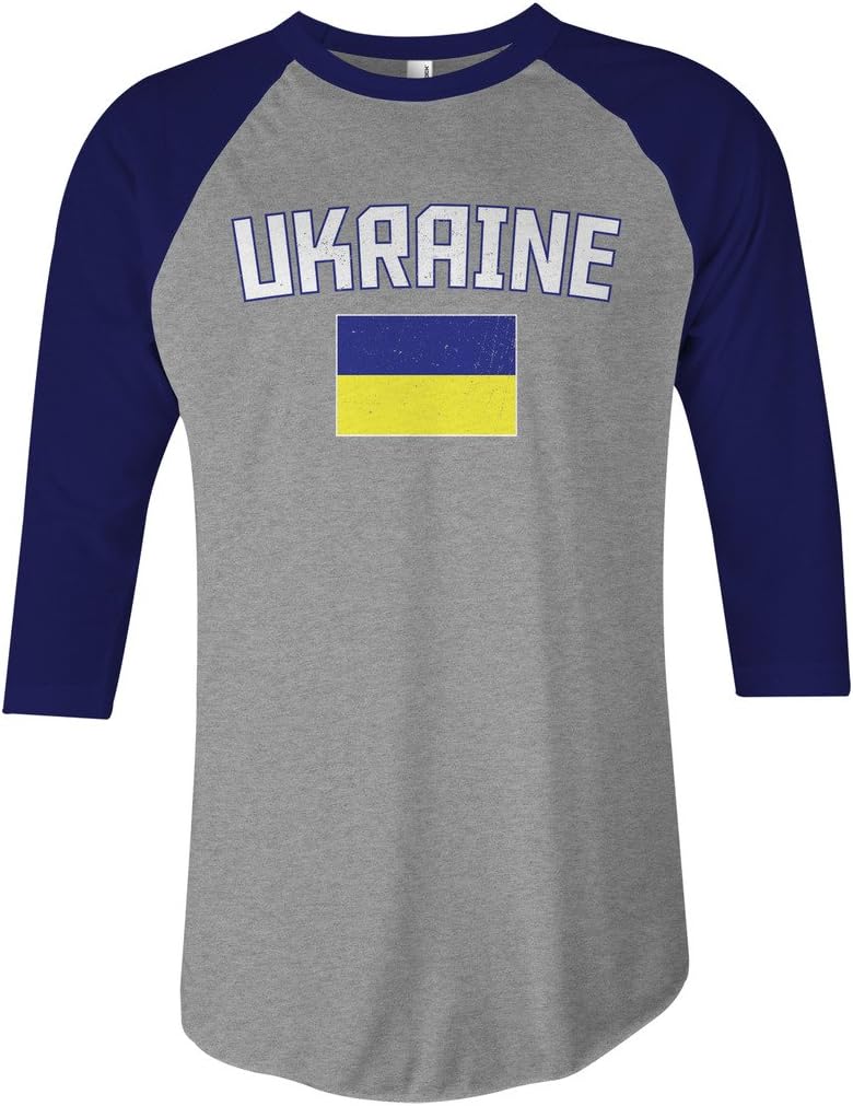 Threadrock Ukraine Flag Unisex Raglan T-Shirt