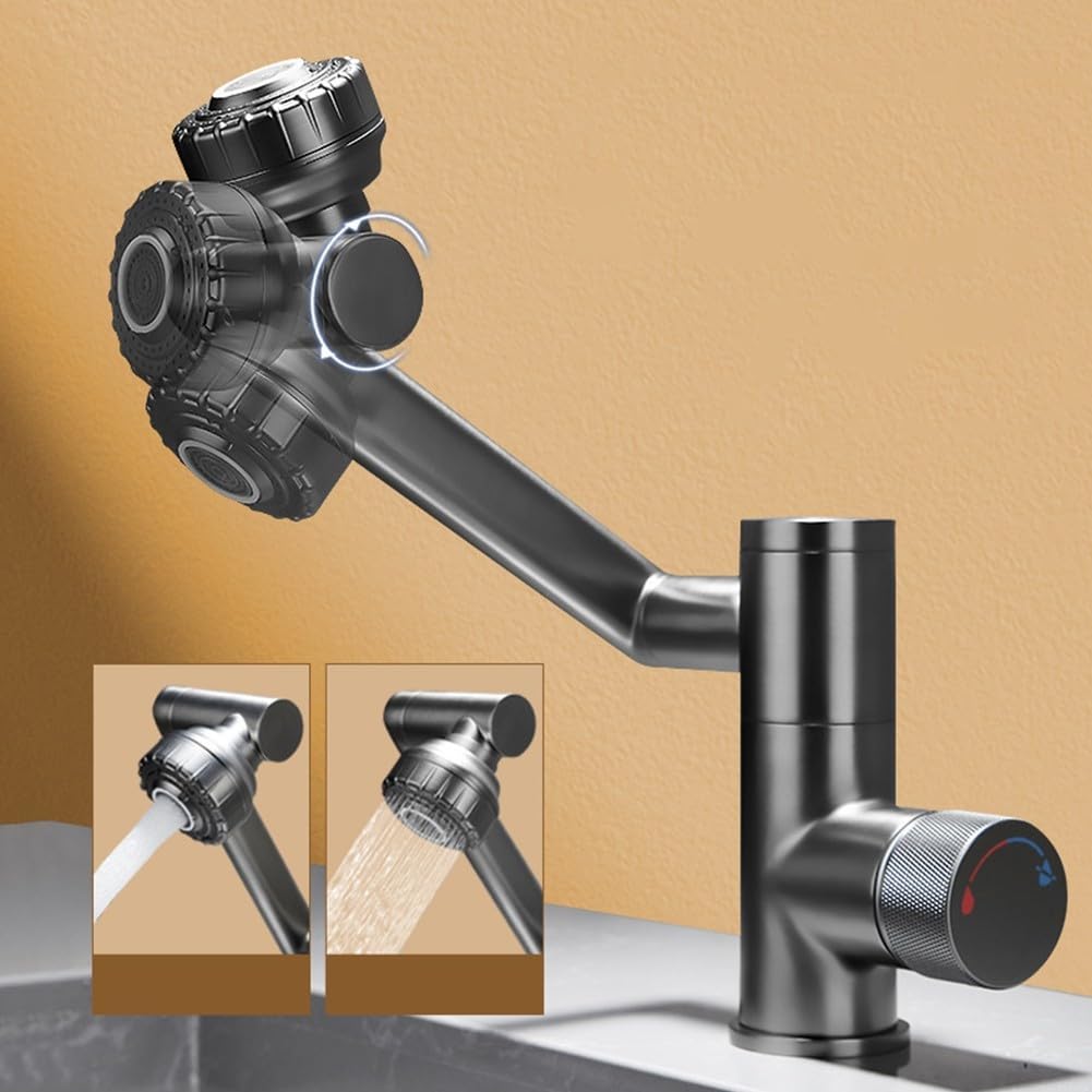 Innovador grifo digital de baño con modos de salida dual para mayor flexibilidad y comodidad de lavado (plateado)