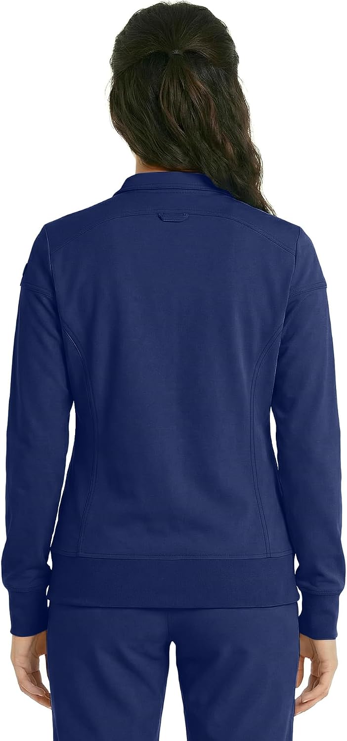 Natural Uniforms Women’s Zip-Front Warm-Up Jacket – 4-Way Stretch, Moisture-Wicking, Contemporary Fit–Medical Scrubs Jacket