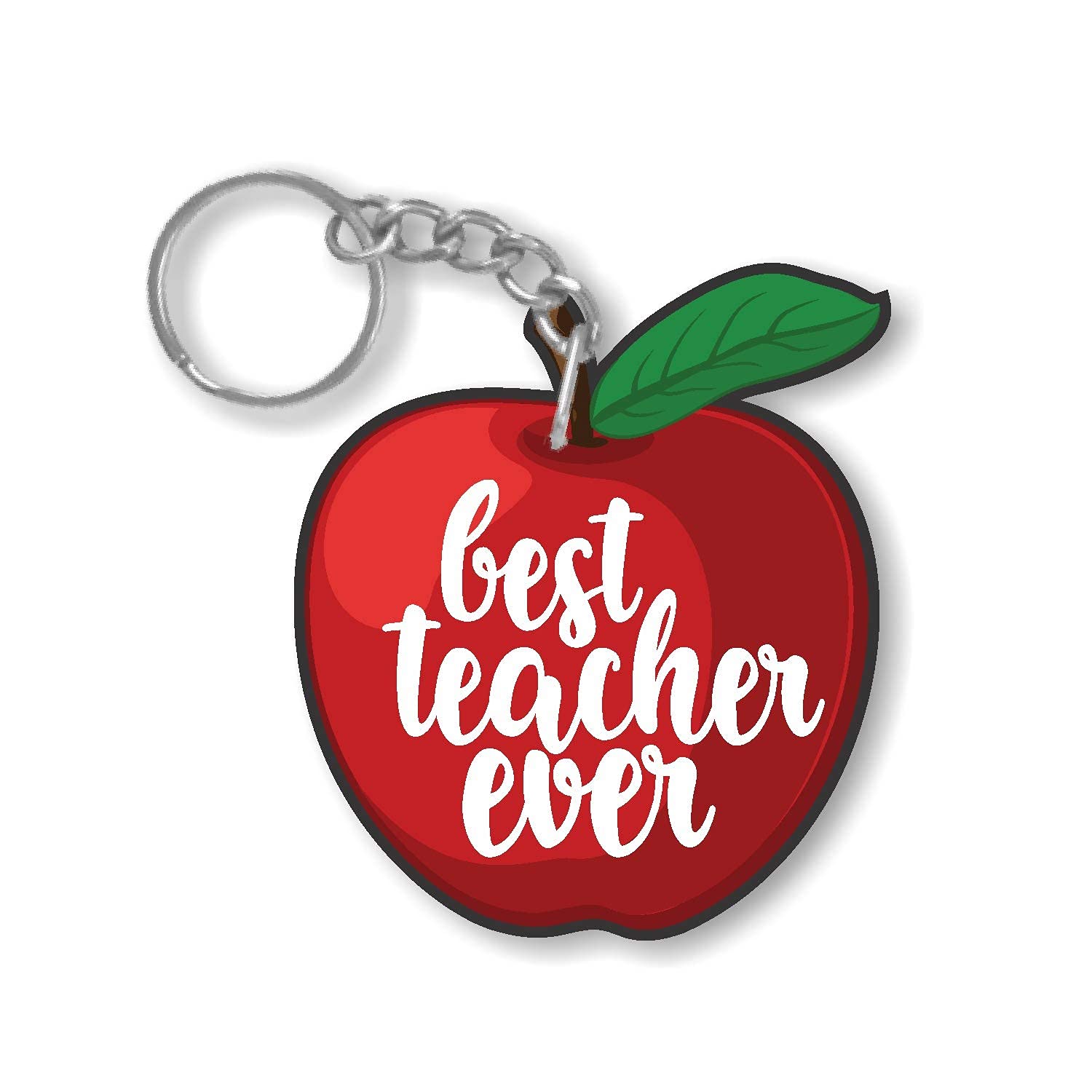 TheYaYaCafe Teachers Day Gifts, Apple Best Teacher Ever(2.5 Inches) Keychain Keyring-image-34