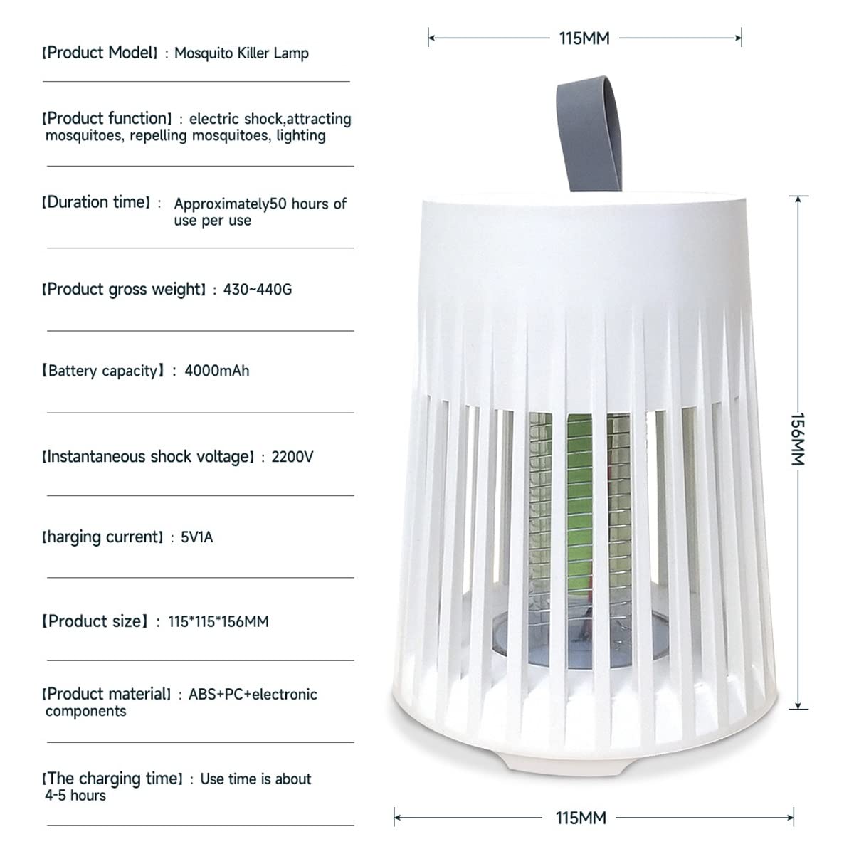 TEmkin Lampada antizanzare, antizanzare Ricaricabile con Anello per Appendere, antizanzare Elettrico Portatile USB per casa, Camera da Letto, Esterno, Campeggio, Cortile, Patio (Rosa)
