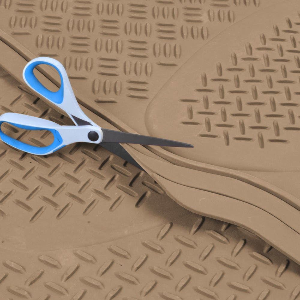 BDKUSA 4pc All Weather Heavy Duty Rubber SUV Floor Mat 2 Row & Cargo Mat (SUV Beige)