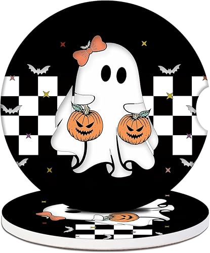 Miniatura 14 de 2 unidades de posavasos para portavasos de coche - Posavasos de cerámica absorbente con diseño de ciervo forestal, posavasos de vida silvestre para