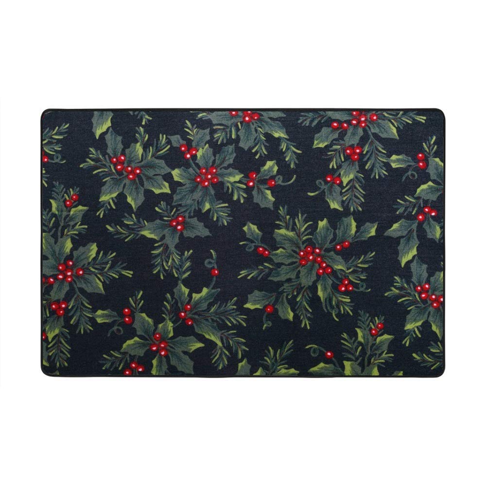 Tapis de sol antidérapant motif Noël lavable pour sécuriser et décorer le salon